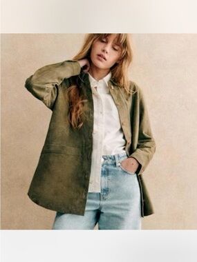 Sezane olive will suede xs